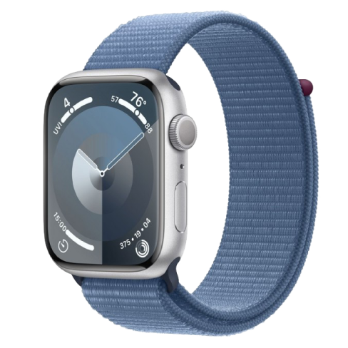 Apple Watch Series 9 45mm Aluminium Case | Sport Loop Sudrabs 1 img.