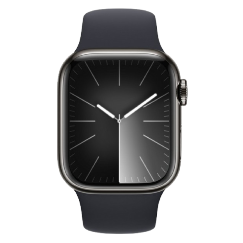 Apple Watch Series 9 41mm Stainless Steel Case | Sport Band - S/M Tumši pelēks 2 img.