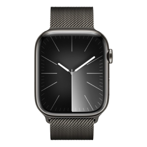 Apple Watch Series 9 45mm Stainless Steel Case | Milanese Loop Tumši pelēks 2 img.