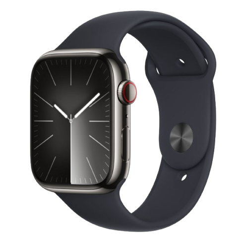 Apple Watch Series 9 45mm Stainless Steel Case | Sport Band - S/M Tumši pelēks 1 img.