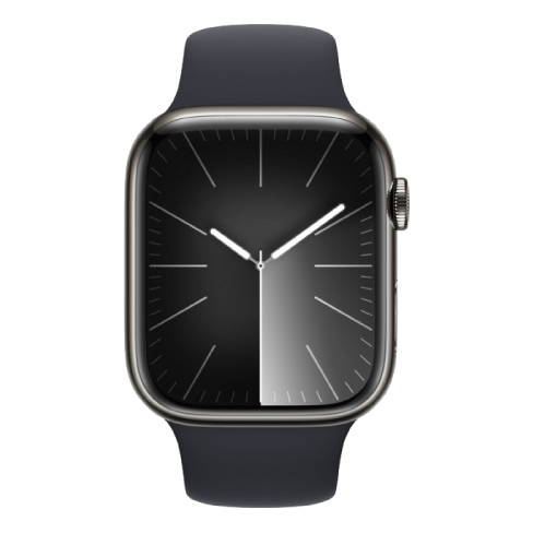 Apple Watch Series 9 45mm Stainless Steel Case | Sport Band - S/M Tumši pelēks 2 img.