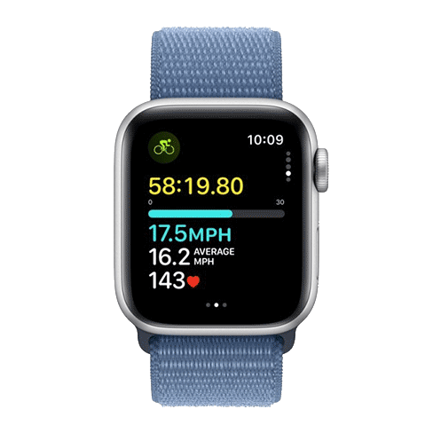Apple Watch SE (2023) 40mm Aluminium Case | Sport Loop Sudrabs 5 img.
