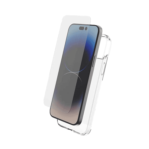 My Way Apple iPhone 15 aizsargvāciņš (Pack Soft Cover) + aizsargstikliņš (2D Screen Glass) Caurspīdīgs 1 img.