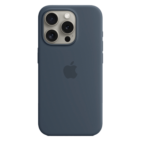 Apple iPhone 15 Pro чехол (Silicone Case with MagSafe) Тёмно-синий 1 img.