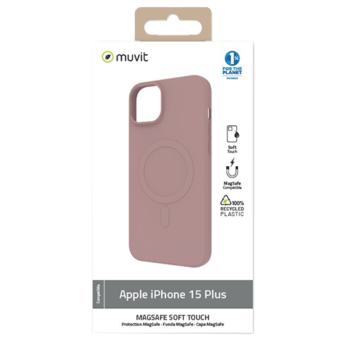 Muvit Apple iPhone 15 Plus MagSafe aizsargvāciņš (Soft Touch Cover) Rozā 6 img.