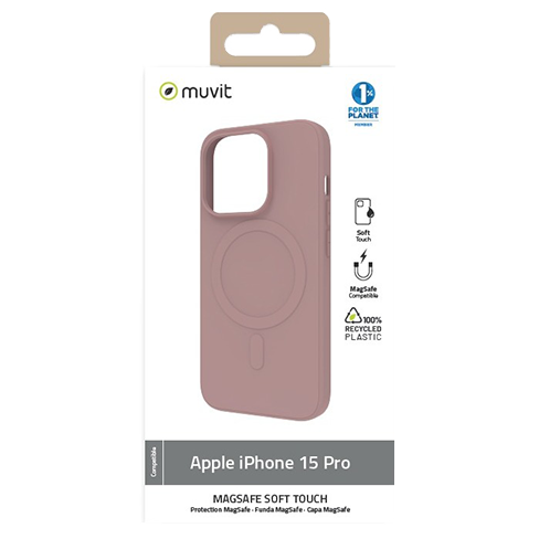Muvit Apple iPhone 15 Pro MagSafe чехол (Soft Touch Cover) Розовый 6 img.