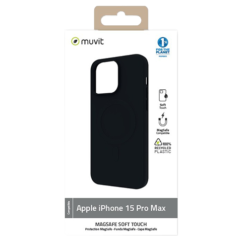 Muvit Apple iPhone 15 Pro Max MagSafe чехол (Soft Touch Cover) Чёрный 6 img.