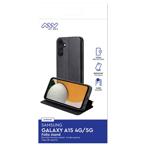 My Way Samsung Galaxy A15 4G/A15 5G aizsargvāciņš (Folio Case) Melns 2 img.