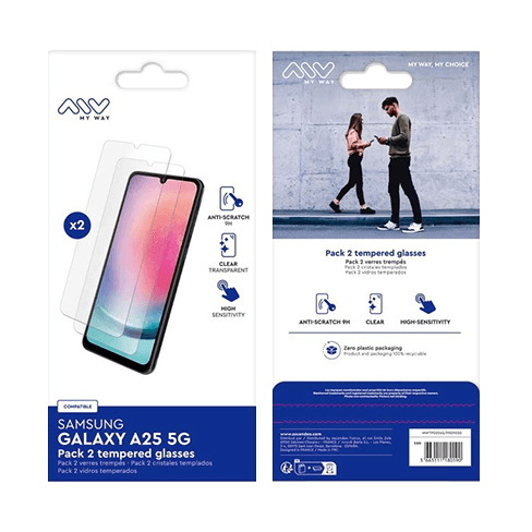 My Way Samsung Galaxy A25 5G/A24 защитное стекло (Pack 2 Tempered Glass) Прозрачный 2 img.