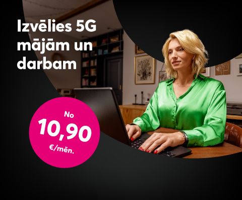 Mājas internets ar rūteri un 5G ātrumu no 10,90 EUR/mēn.