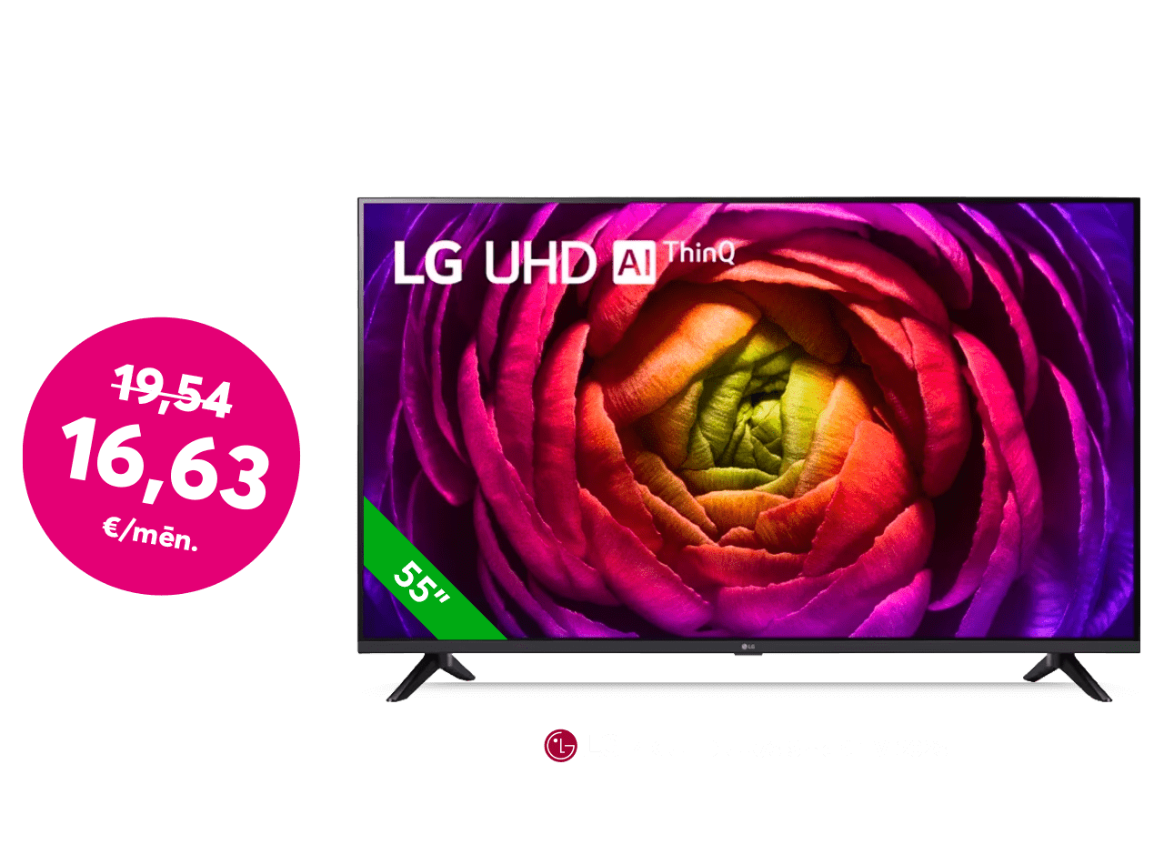 LG 55 collu UR73 UHD televizors par 16,63 eiro mēnesī