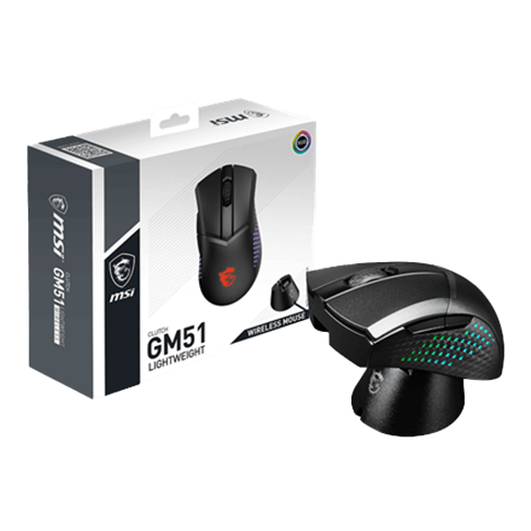 MSI GM51 Lightweight Wireless Gaming Mouse Melns 5 img.