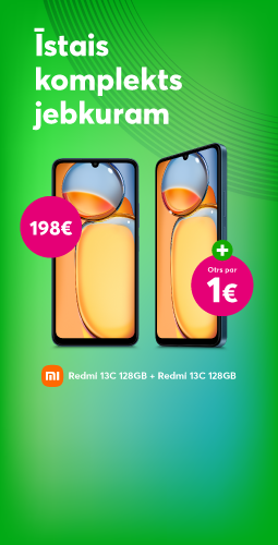 Pērkot vienu Xiaomi Redmi 13C 128 GB par 198 eiro, otrs tāds pats telefons tikai par 1 eiro