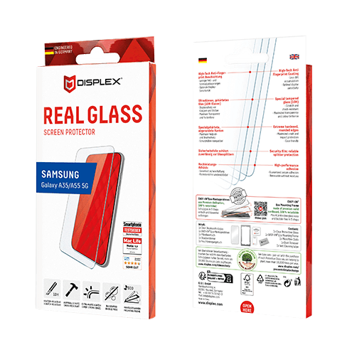 Displex Samsung Galaxy A55 5G защитное стекло (Case + Real 2D Glass) Прозрачный 4 img.