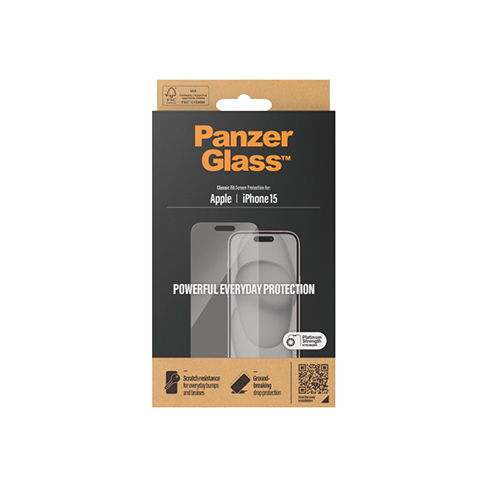 PanzerGlass Apple iPhone 15 aizsargstikliņš (Classic Fit Glass) Caurspīdīgs 3 img.