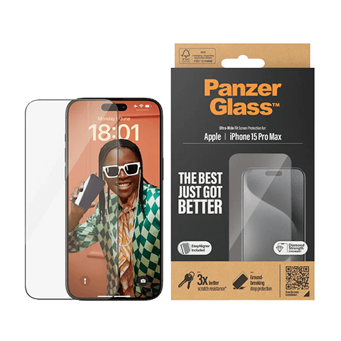 PanzerGlass Apple iPhone 15 Pro Max aizsargstikliņš (Ultra-Wide EasyAligner Glass) Caurspīdīgi melns 3 img.