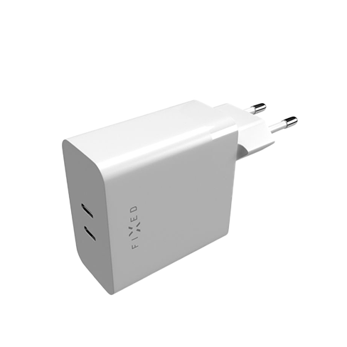 Fixed Dual USB-C Mains Charger PD | 65 W Balts 1 img.