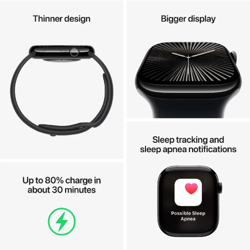 Apple Watch Series 10 42mm Aluminium Case | Sport Loop Чёрный 3 img.