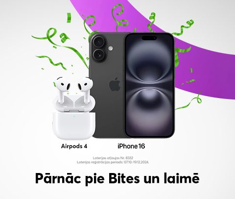 Pārnāc pie Bites un laimē jauno Apple iPhone 16 un AirPods 4