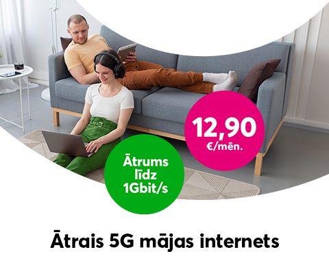 Ātrais 5G mājas internets ar ātrumu līdz 1 Gbit/s par 12,90 eiro mēnesī