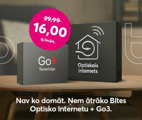 Ņem ātrāko Bites Optisko internetu + Go3, sākot no 16 eiro mēnesī