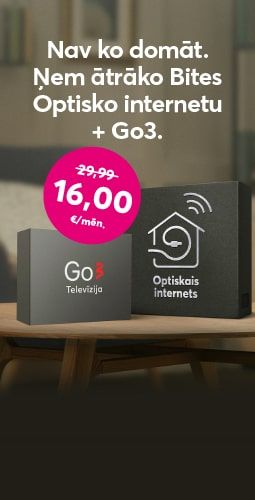 Ņem ātrāko Bites Optisko internetu + Go3, sākot no 16 eiro mēnesī