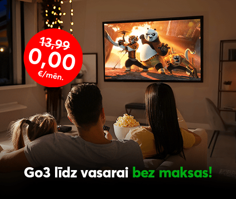 Pieslēdz Go3 satura paku TV + Filmas pie Bites 13,99 eiro mēnesī un skaties bez maksas līdz vasarai