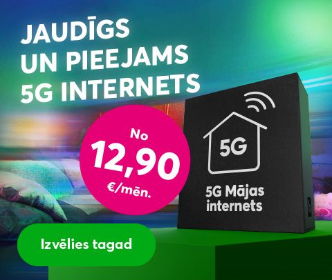 Jaudīgs un pieejams 5G internets no 12,90 eiro mēnesī