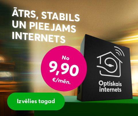 Ātrs, stabils un pieejams Optiskais internets sākot no 9,90 eiro mēnesī