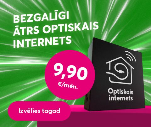 Bezgalīgi ātrs Optiskais internets, sākot no 9,90 eiro mēnesī