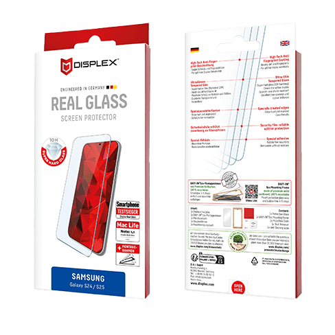 Displex Samsung Galaxy S25/S24 aizsargstikliņš (Real Screen Glass) Caurspīdīgs 4 img.