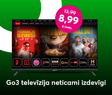 Izvēlies Go3 satura paku TV un Filmas ar 35% atlaidi