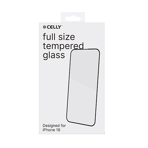 Celly Apple iPhone 16 aizsargstikliņš (Full Glass) Caurspīdīgi melns 3 img.
