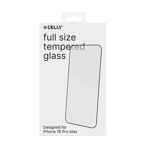 Celly Apple iPhone 16 Pro Max aizsargstikliņš (Full Glass) Caurspīdīgi melns 3 img.