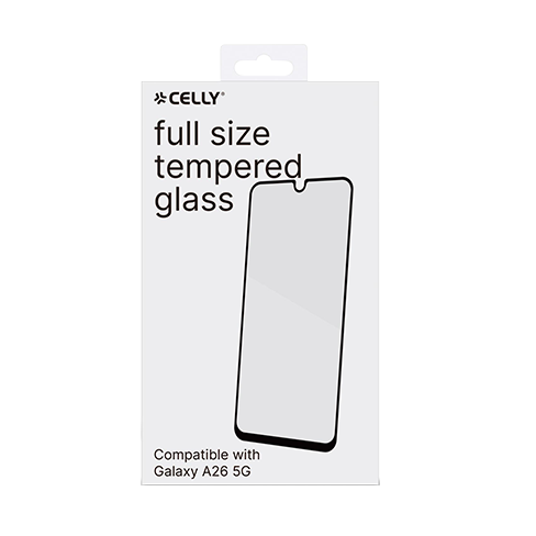 Celly Samsung Galaxy A26 5G/A16 5G/4G aizsargstikliņš (Full Glass) Caurspīdīgi melns 3 img.