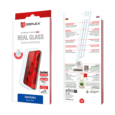Displex Samsung Galaxy A26 aizsargstikliņš (Real Screen Glass) Caurspīdīgs 4 img.