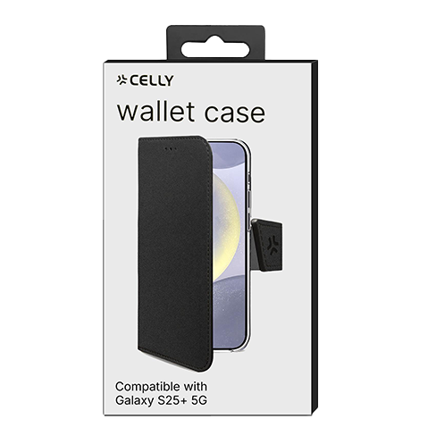 Celly Samsung Galaxy S25+ 5G чехол (Wally Wallet Case) Чёрный 5 img.