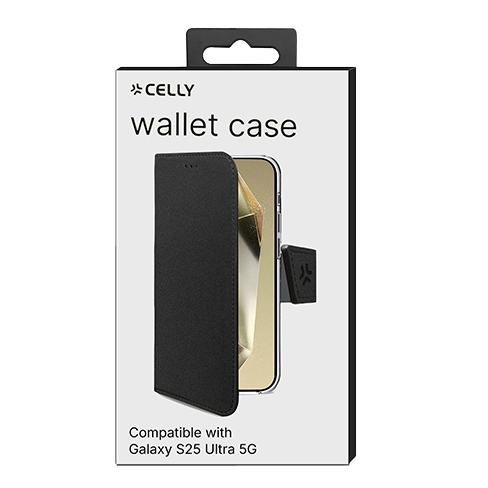 Celly Samsung Galaxy S25 Ultra 5G чехол (Wally Wallet Case) Чёрный 5 img.