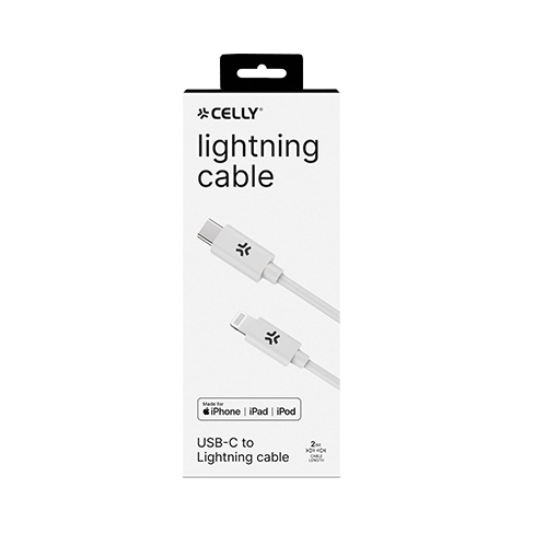Celly USB-C to Lightning | 60W Balts 4 img.