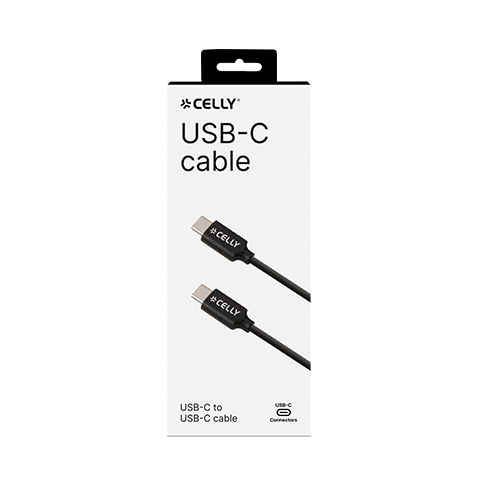 Celly USB-C to USB-C | 60W Melns 2 img.
