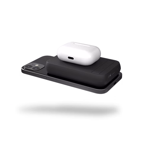 Zens Magnet Wireless Powerbank Kickstand and Qi TX | 4000 mAh Melns 4 img.