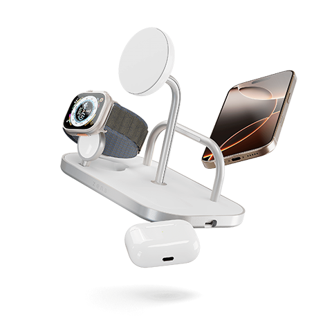 Zens 4-1 Wireless Charger | 60W USB-C Balts 6 img.