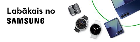 Reklāmas baneris ar ziņu: Labākais no Samsung meklējams šeit