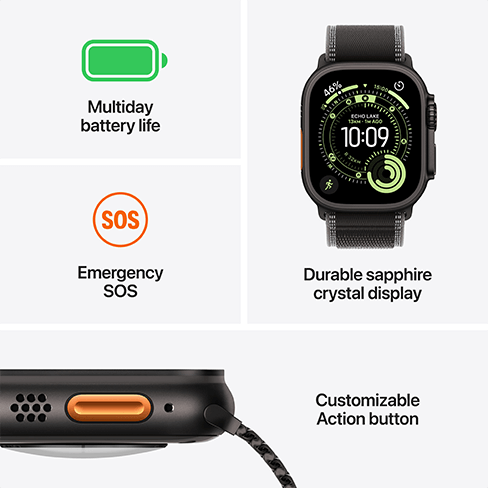 Apple Watch Ultra 3 Titanium Case LTE + eSIM 49 Pelēks Ocean Band 3 img.