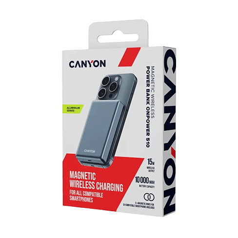 Canyon Power Bank OnPower 510 Magnetic | 10000 mAh Серый 7 img.