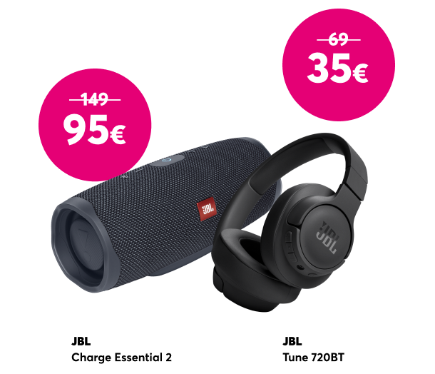 Pērc JBL Tune 720BT tumbu par 35 eiro līdzšinējo 69 eiro vietā vai JBL Charge Essential 2 par 95 eiro līdzšinējo 149 eiro vietā