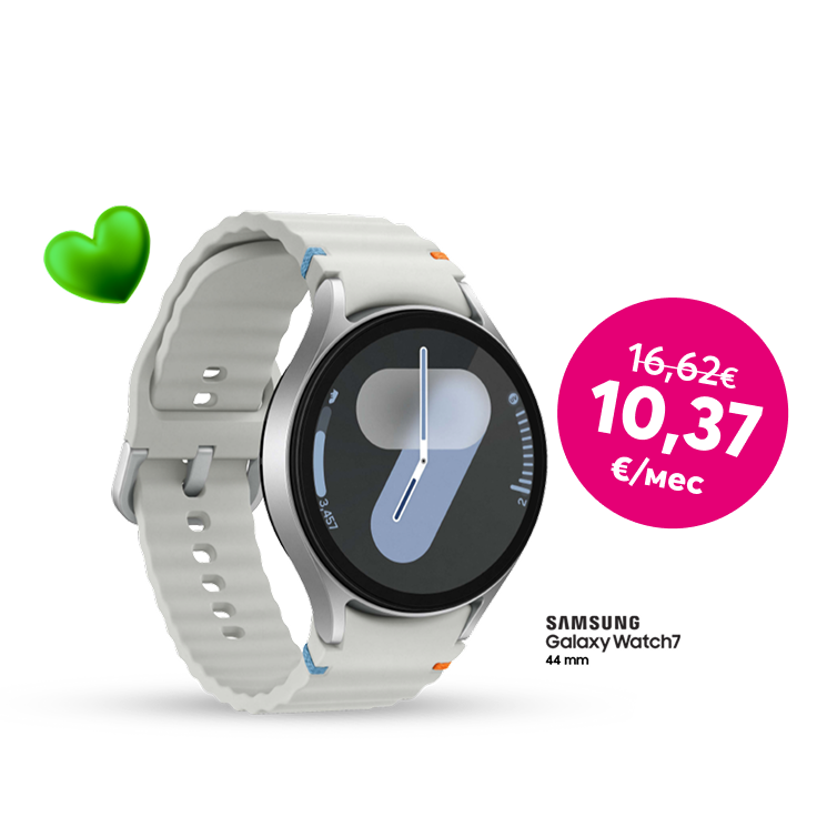 Рекламный баннер с сообщением: Купи смарт-часы Samsung Galaxy Watch 7 44 мм всего за 249 евро вместо 399 евро.