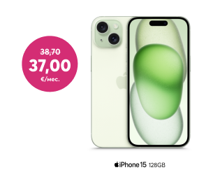 Apple iPhone 15 128 ГБ за 37,00 евро в месяц