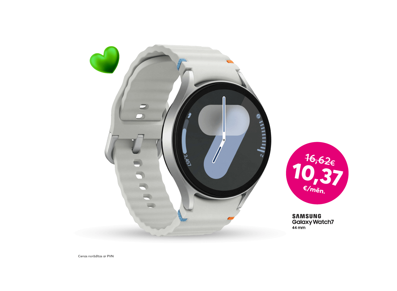 Pērc viedpulksteni Samsung Galaxy Watch 7 44 mm tikai par 249 eiro iepriekšējo 399 eiro vietā. 