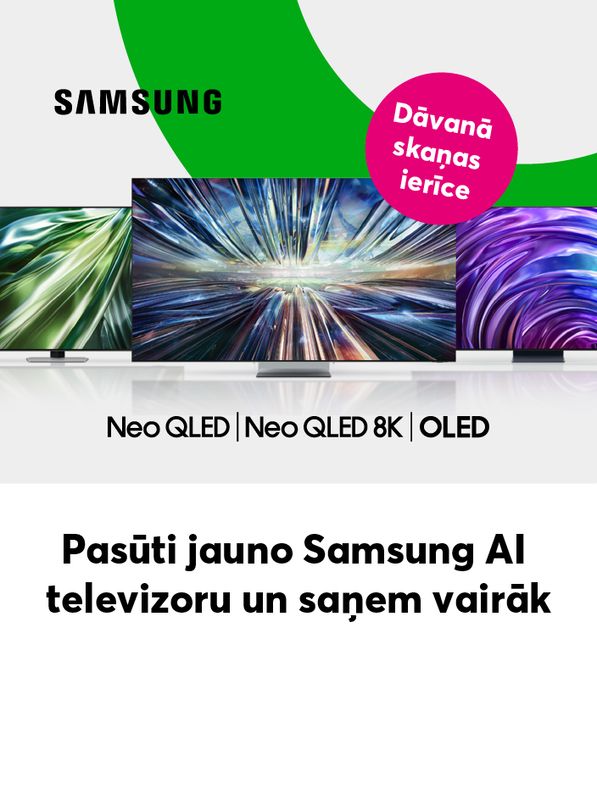 Pasūti jauno Samsung AI televizoru un saņem dāvanā skaņas ierīci